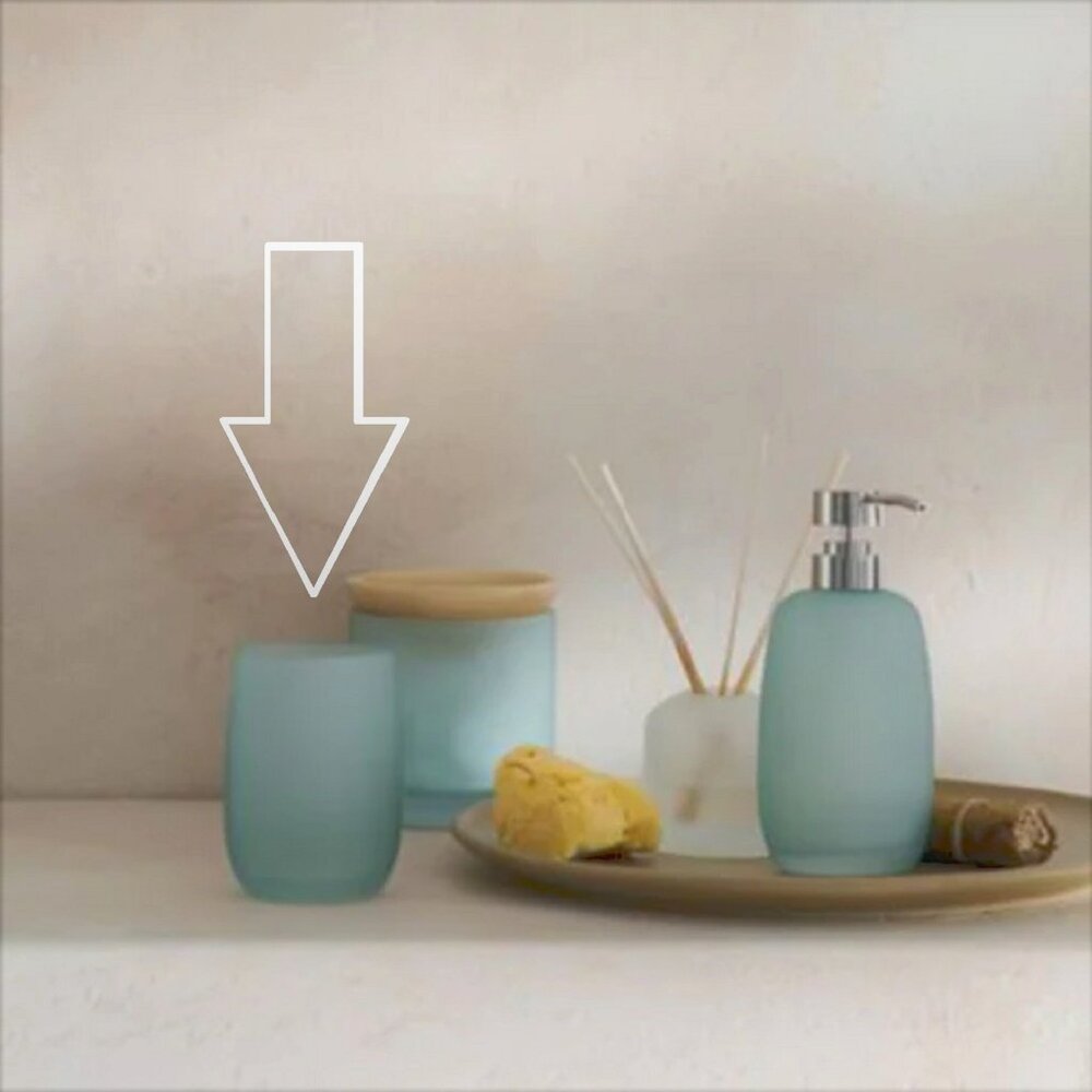 new Haven Eulo Frosted Glass Bathroom Accessory Tumbler in Jadeite Green color - Picture 2 of 3